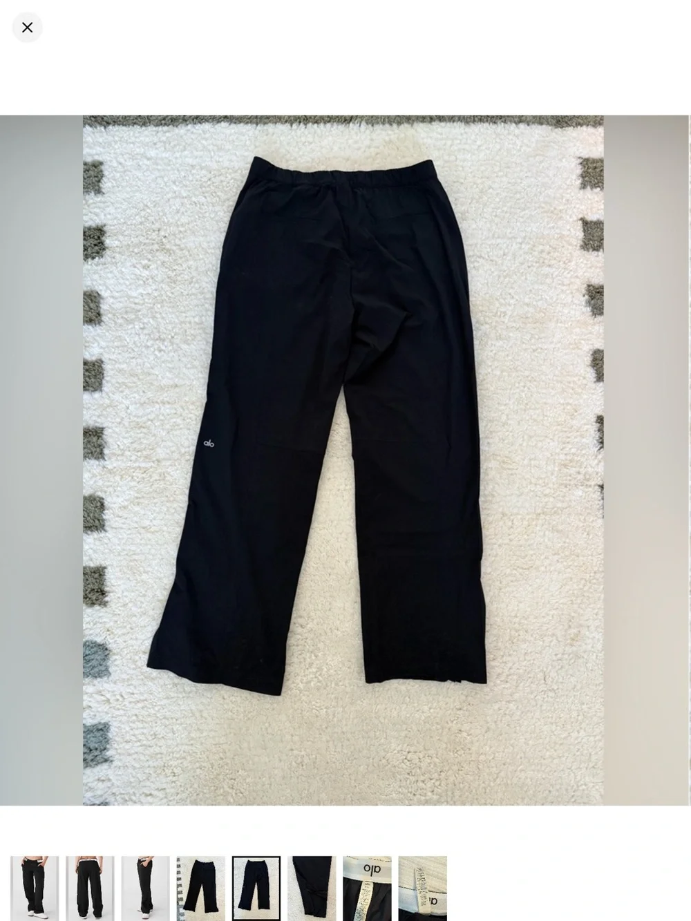 ALO Yoga Black Straight-Leg Joggers with Logo Waistband